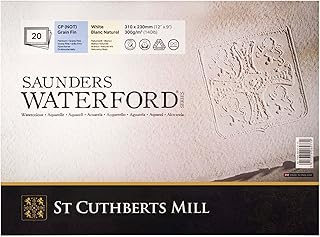 Legion Saunders Waterford Watercolor Block, 140lb. Cold Press, 9 X 12 inches, White, 20 Sheets (I98-SWB140CP912)