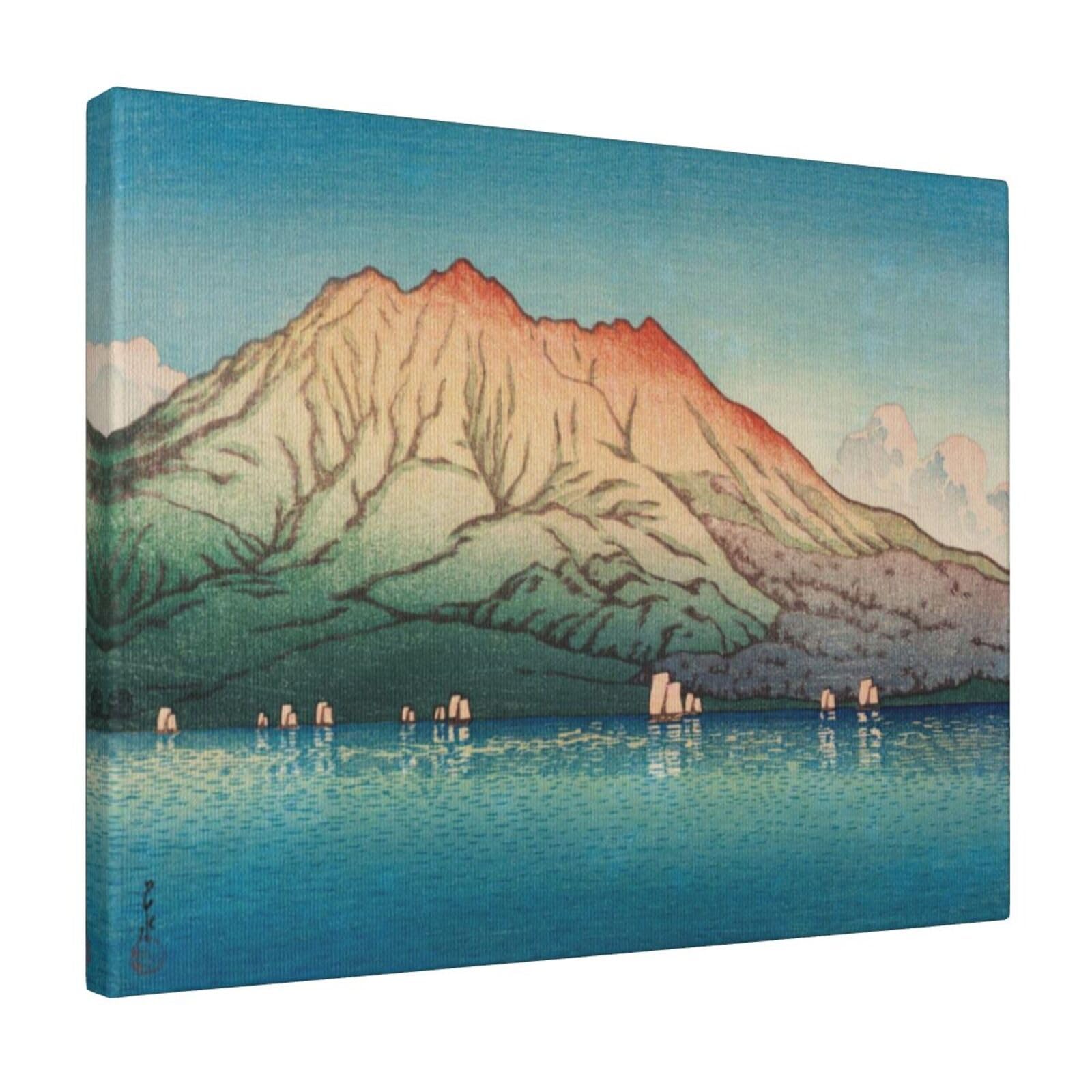 Amazon.co.jp: キャンバス絵画 川瀬巴水 鹿児島桜しま 世界の