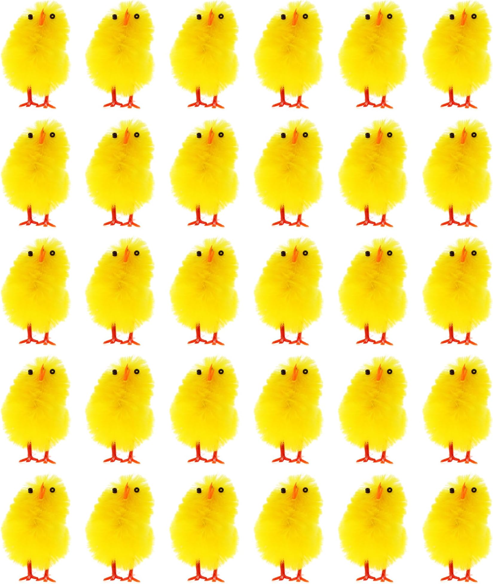 REDSTAR Pack of 30 Fluffy Yellow Easter Chicks - Mini Fluffy Chicks for Easter Decorations, Egg Hunt Toys Kids Bonnet Accessories - Small Yellow Baby Chicken Decorations for Kids Craft Activities