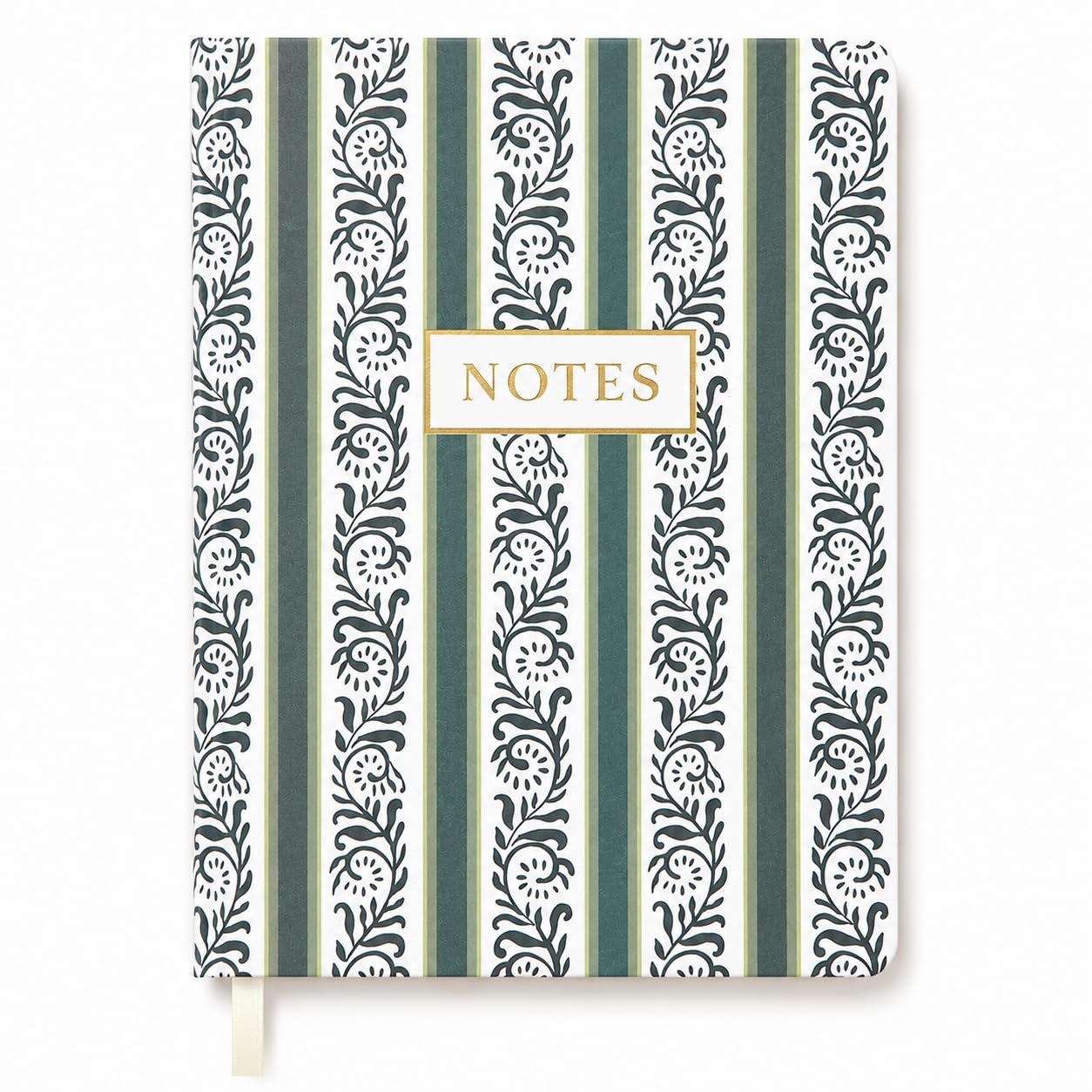 Eccolo Lay Flat Notebook Journal - 256 Lined Pages 80 GSM Thick Paper Journaling Notebooks Flexible Cover Journals for Writing Home & Office Use, Size 6X8, Sage Stripes