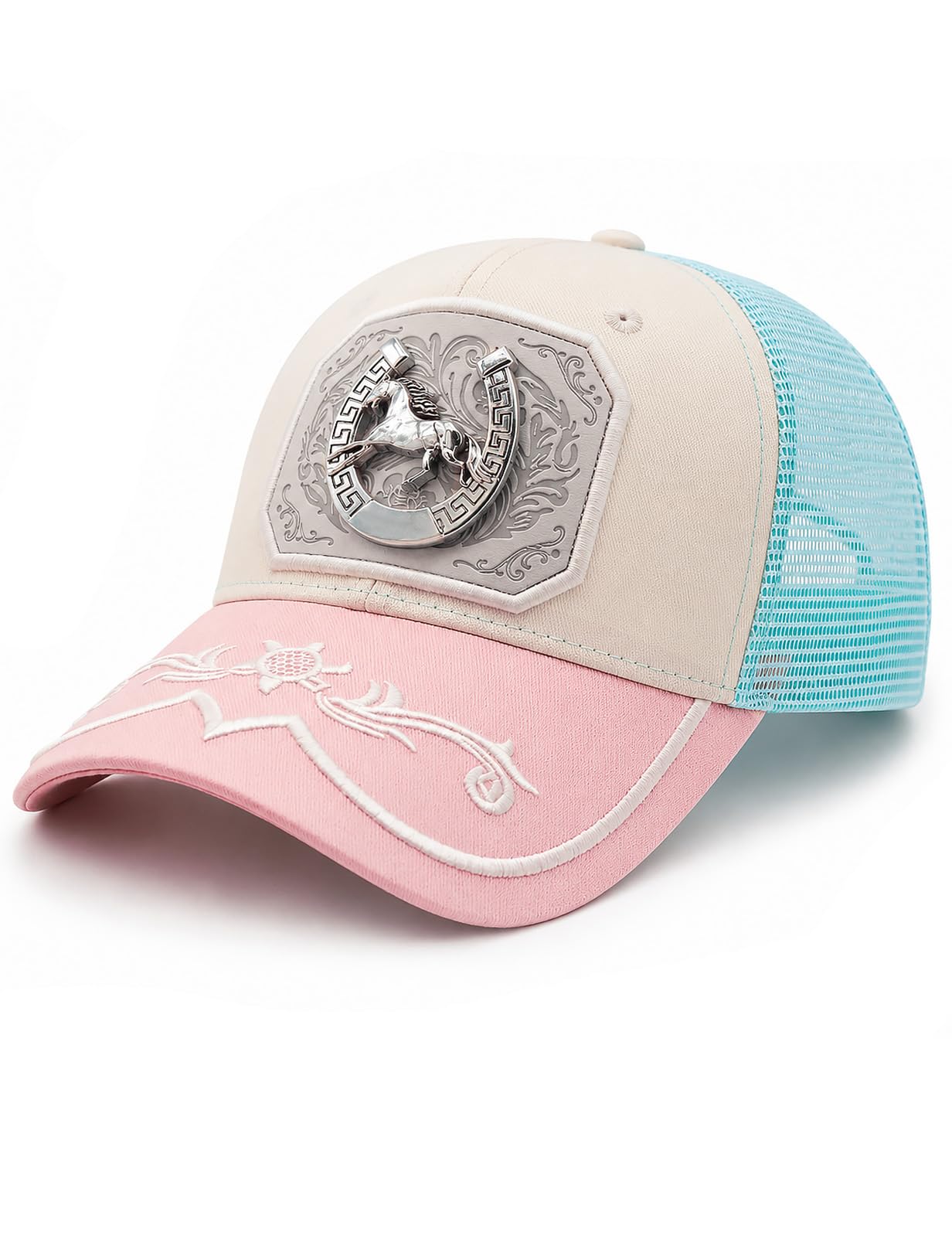 URAMAN Cowboy Trucker Hats for Women Men Western Cowgirl Cute Baseball Cap