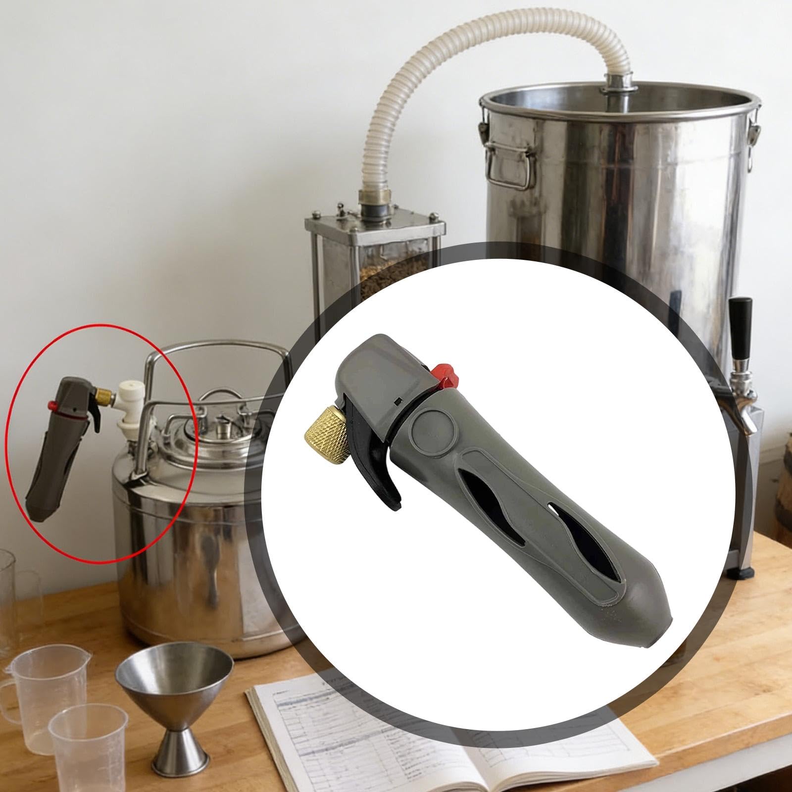 Dispenser Keg Dispenser Portatile Erogatore CO2 per Birra Vino Chiusura Valvola a Sfera PP Struttura Compatta Adatto per E Gruppi, Distributore