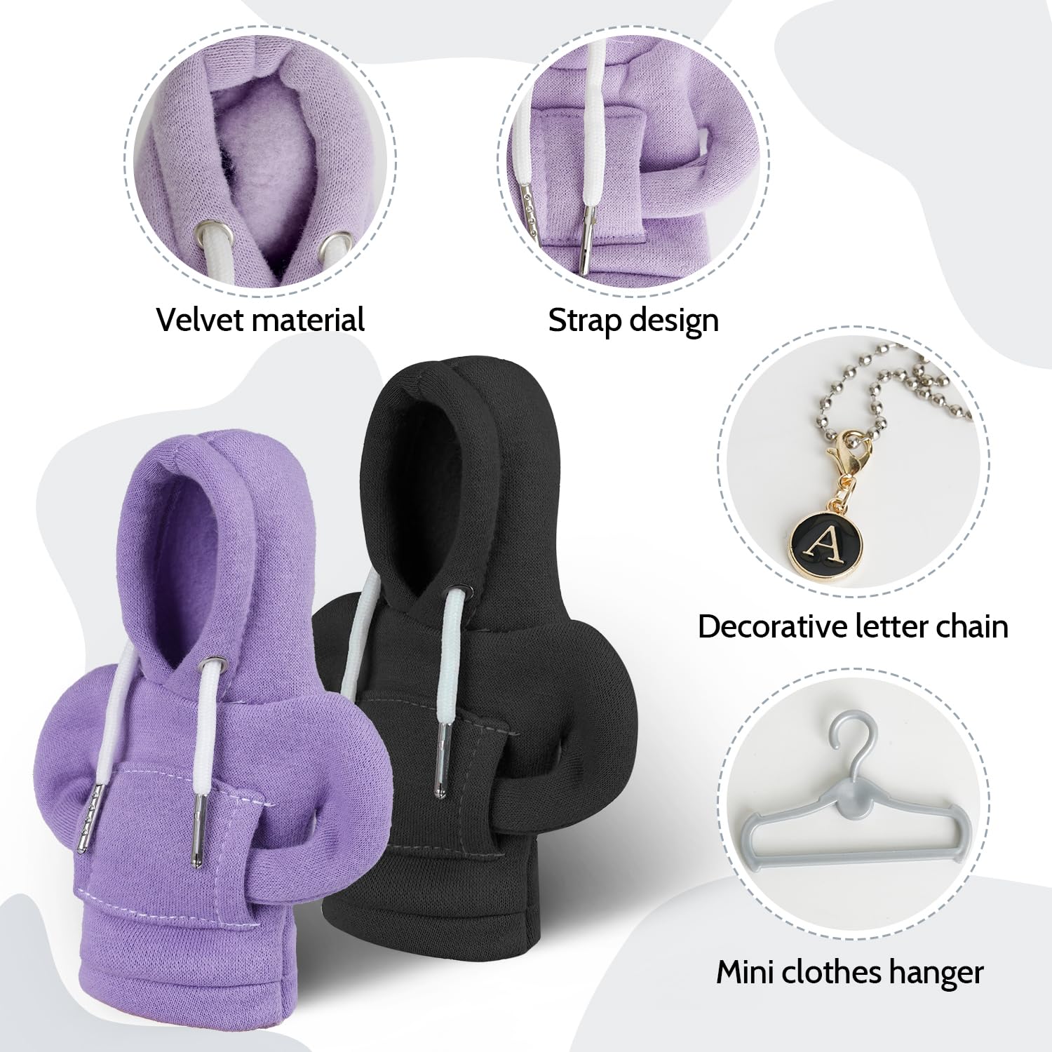 2PCS Felpa Con Cappuccio Pomello Del Cambio, Nero&Viola Copertura Del Cambio Per Auto Universale, Creatività Decorazione Pomello Cambio, Regali Per Accessori Interni Auto