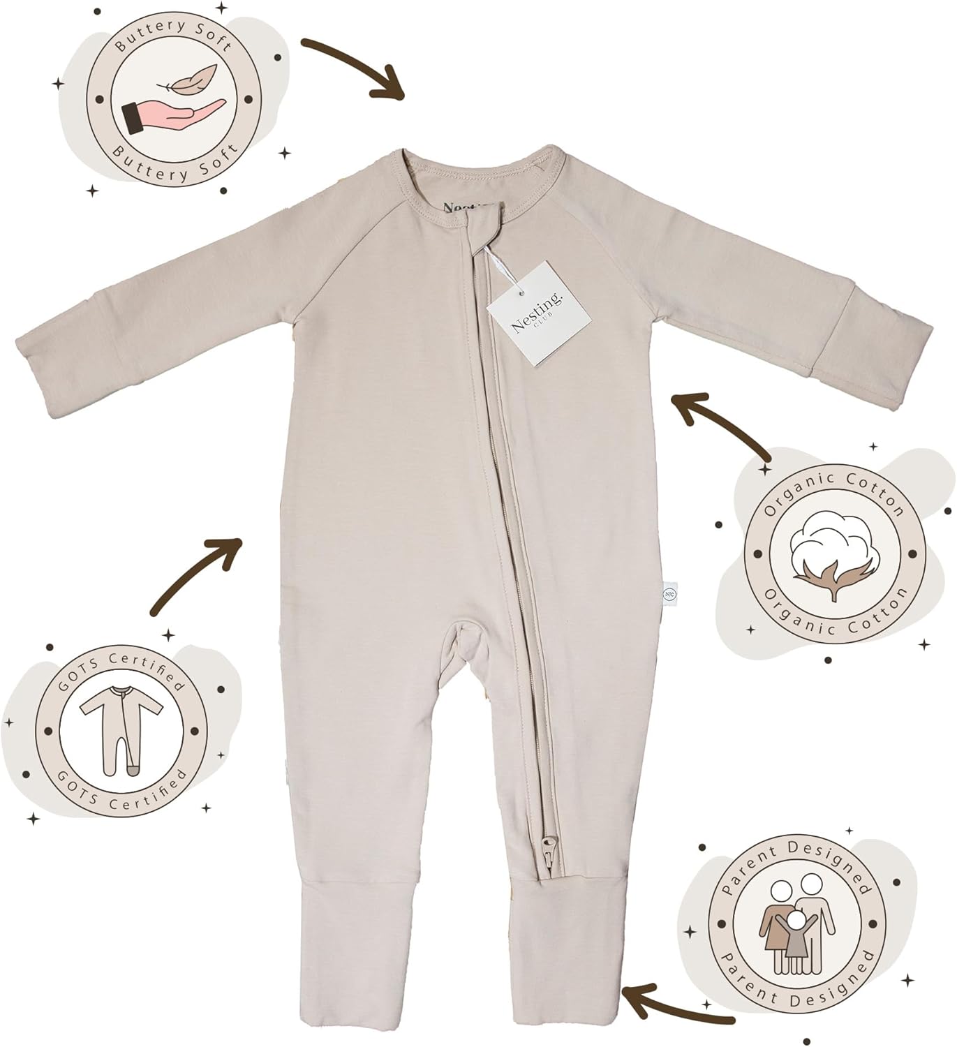 Organic Cotton Baby Romper, Pajamas & Loungewear for Baby, Sizes Newborn - 12-Months Gender Neutral Essentials