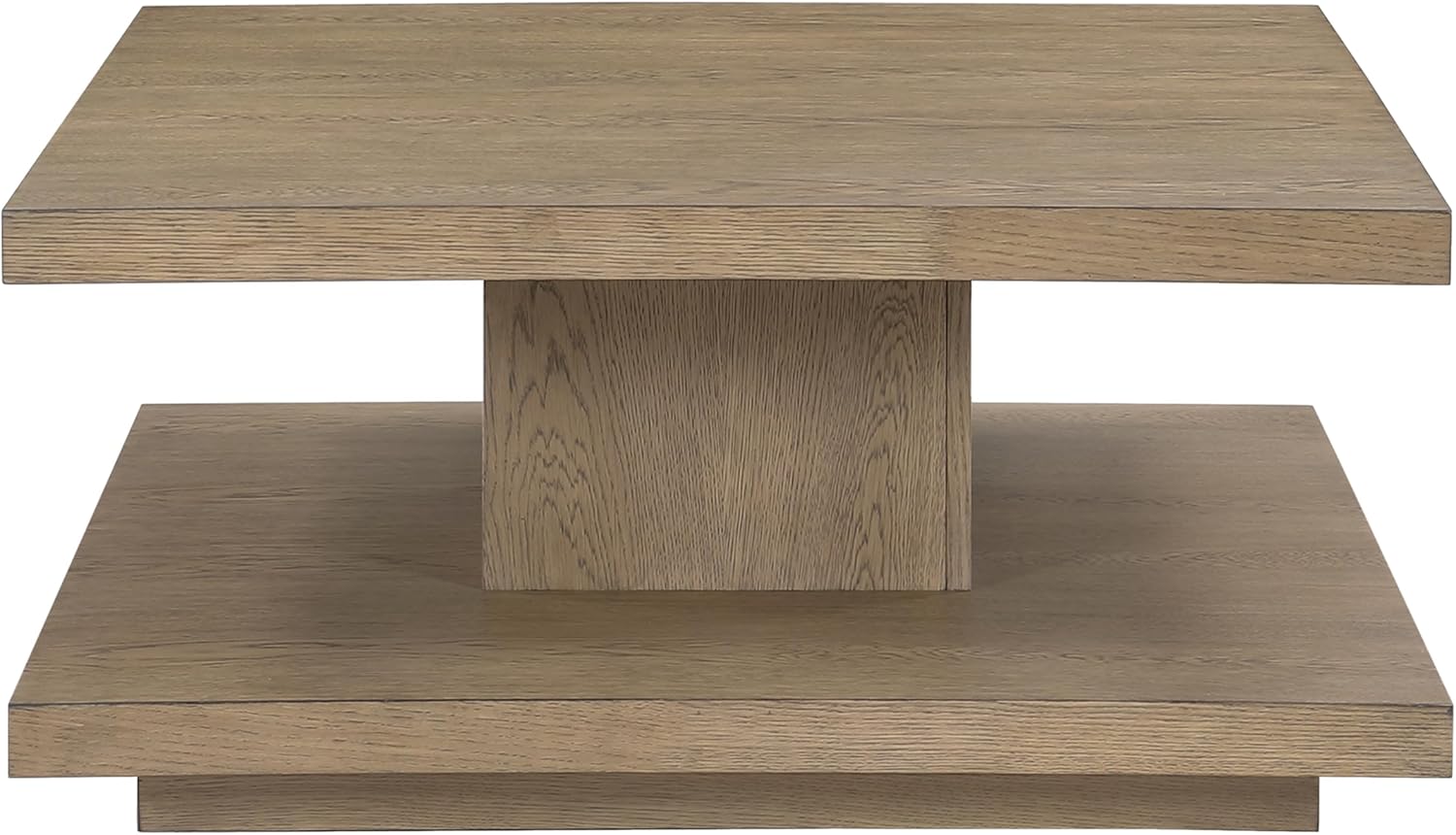 Steve Silver Furniture Canyon Brown Cocktail Table, 38" Table Top, Living Room, Modern/Rustic/Contemporary Designed Coffee Table, Double Storage Shelf, Hand Stained Wood, 38" L x 38" D x 18" H, Brown