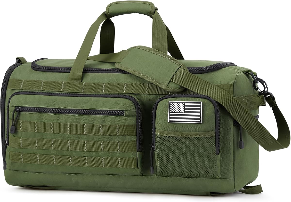 3-in-1 Duffle Bag Travel Gym Sports, Large Tactical Duffel Backpack