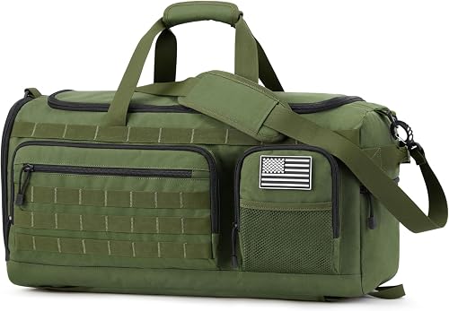 G4Free 3-in-1 Duffle Bag Travel Gym Sports, Large Tactical Duffel Backpack, Green, Tactical Duffle Bag