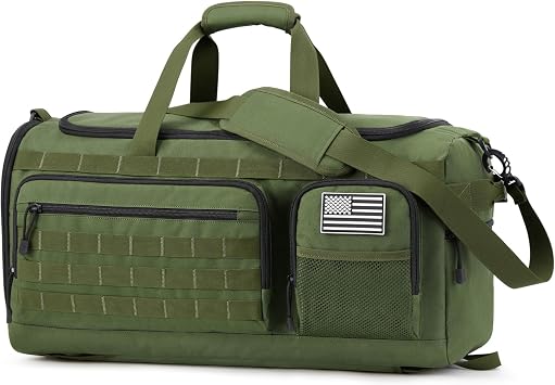 G4Free 3-in-1 Travel Duffle Bag for Men and Women, 50L Large Gym Sports Bags Tactical Military Duffle Backpack with Shoes Compartment and Wet Pocket Green