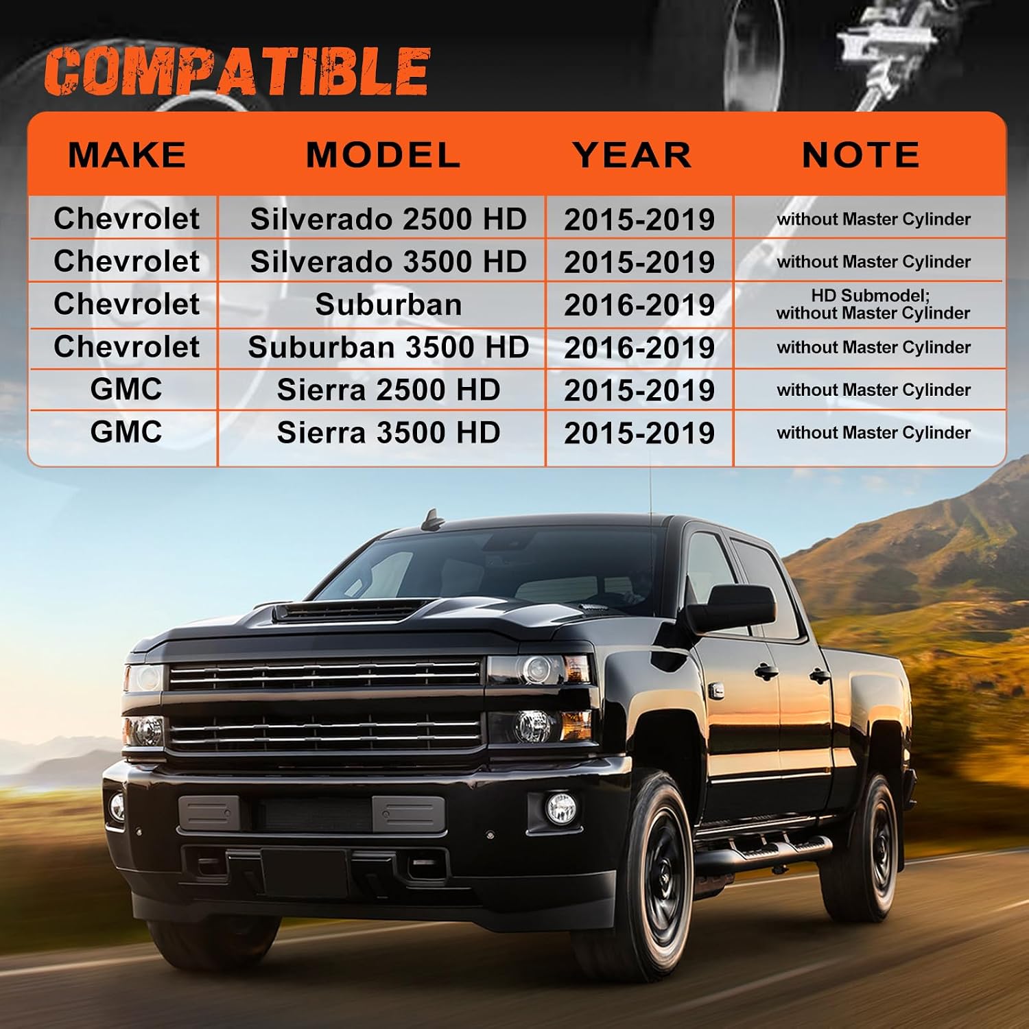 52-7421 Hydraulic Power Brake Booster Fit for Chevrolet Silverado 2500 HD/Silverado 3500 HD 2015-2019, Suburban 3500 HD 2016-2019, GMC Sierra 2500 HD 3500 HD 2015-2019, OE SK527421, 22872386