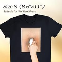 Vista 2 de TransOurDream Paquete de 3 hojas de teflón de PTFE tamaño S de 8.5 x 11 pulgadas para mini prensa de calor, resistente al calor, papel