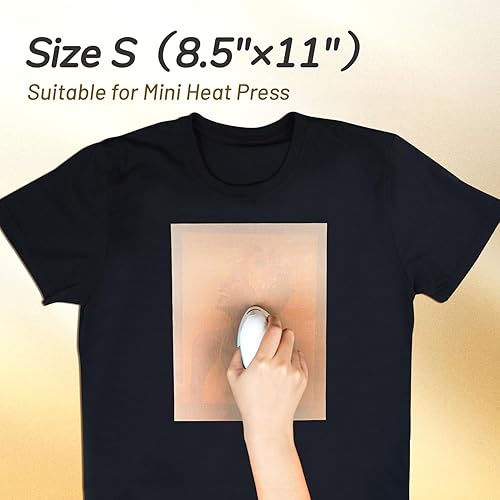Miniatura 2 de TransOurDream Paquete de 3 hojas de teflón de PTFE tamaño S de 8.5 x 11 pulgadas para mini prensa de calor, resistente al calor, papel