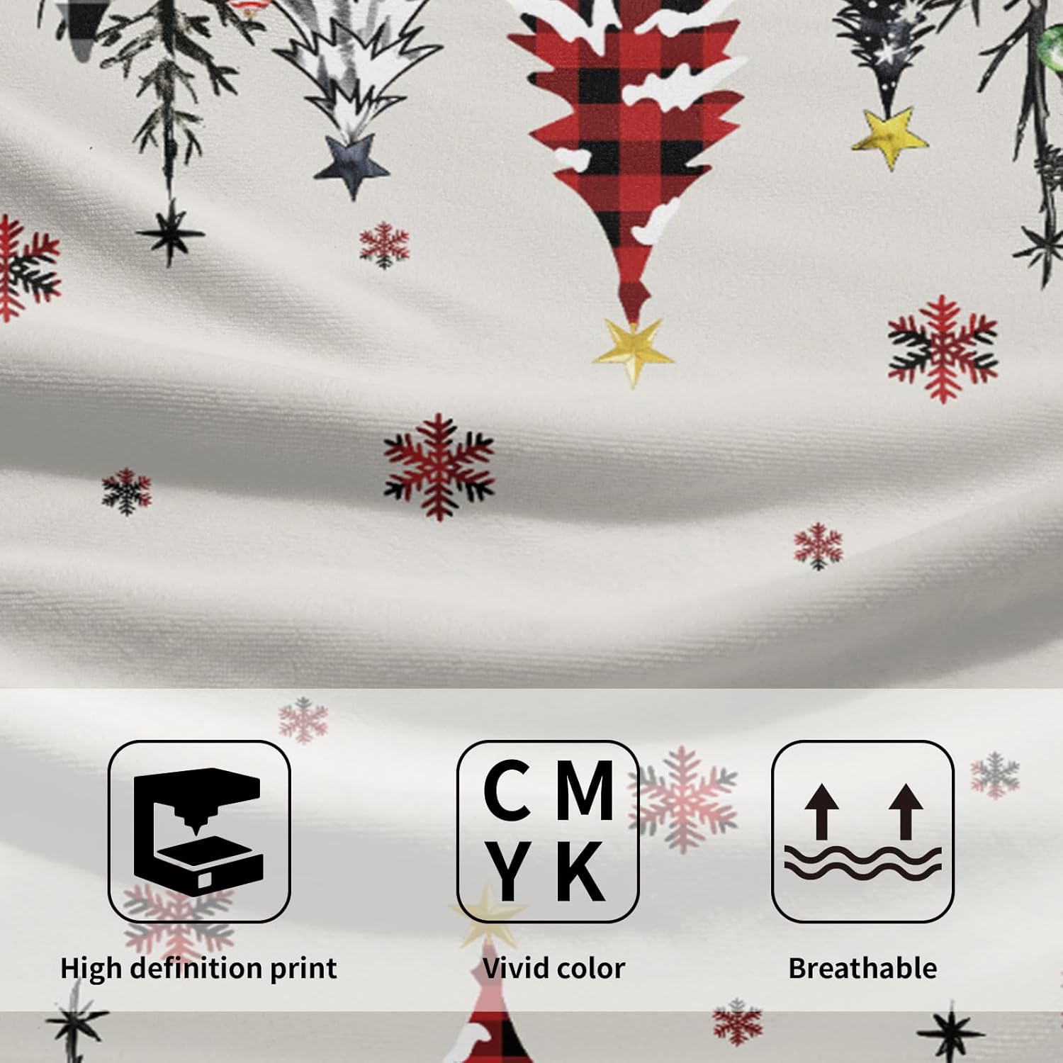 Merry Christmas Hand Towel 28x14in Christmas Tree Hand Towel Set of 2 Merry Christmas Snowflake Fingertip Towels for Bathroom Winter Xmas Holiday Absorbent Towel for Home Hotel Spa Gym Decorations - Image 3