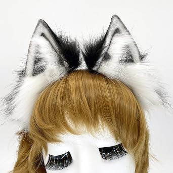 Cat Fox Wolf Ears Headband,Furry Ears, Wolf Ears Cosplay Costume, Halloween Christmas Animal Cosplay