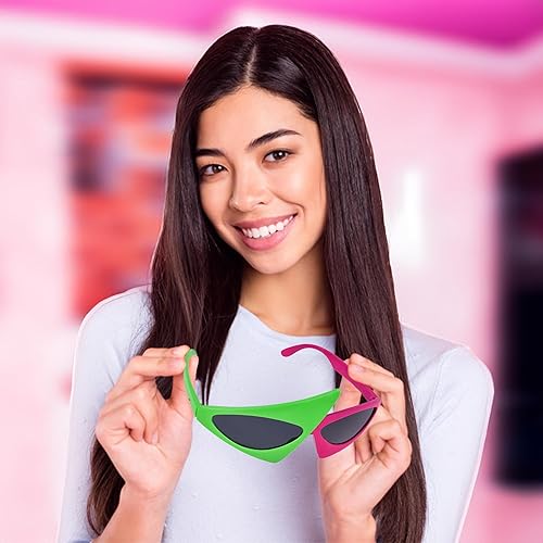 Miniatura 6 de Vaulted Skulls & Co Gafas de sol triangulares Gafas de sol retro de los años 80 Gafas de sol asimétricas Gafas de sol neón brillantes