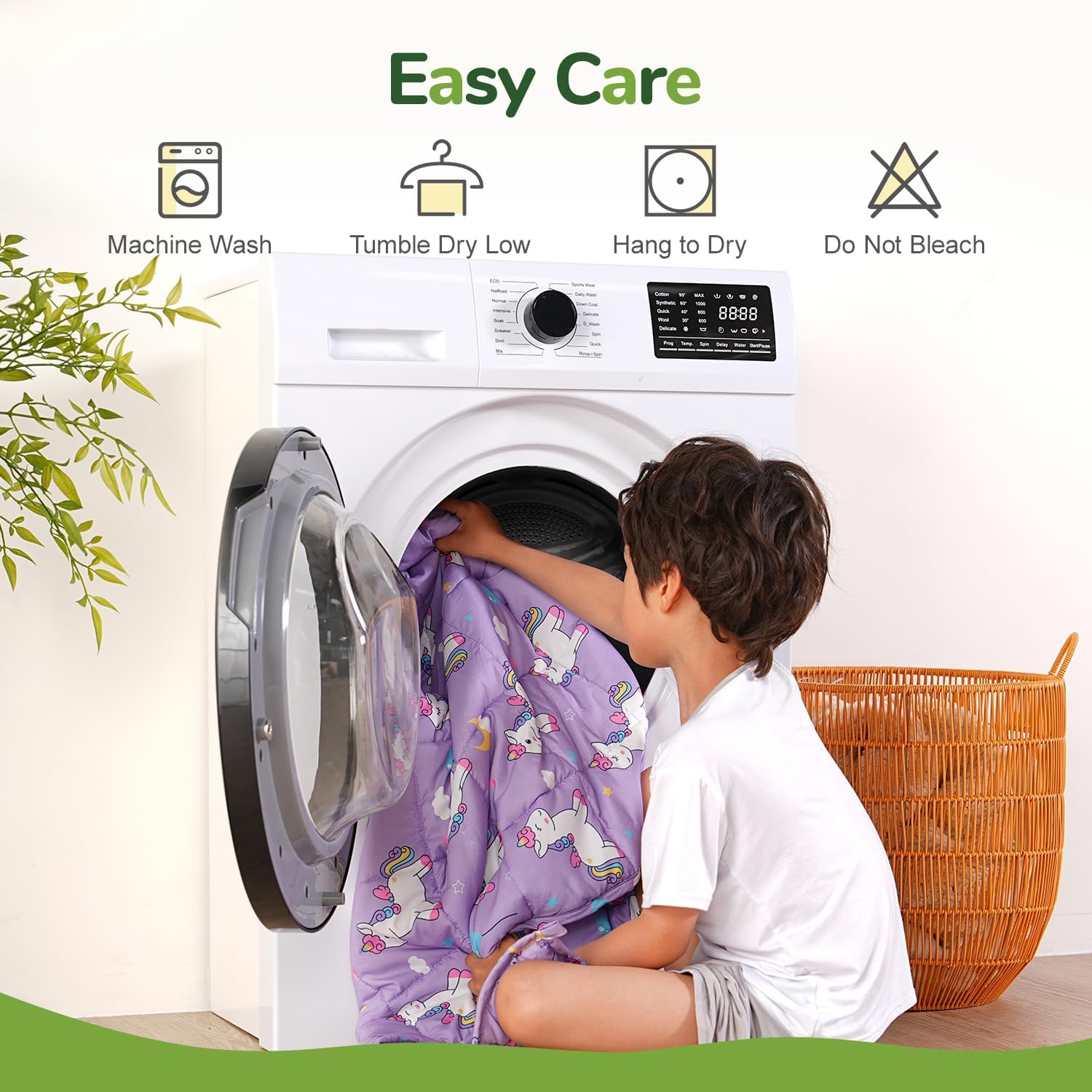 Sivio Weighted Blanket 7lbs, Cooling Weighted Blanket, Breathable Heavy Blankets for Sleeping, Washable Small Weighted Throw Blanket, 41"x60", Purple Pony Pauly