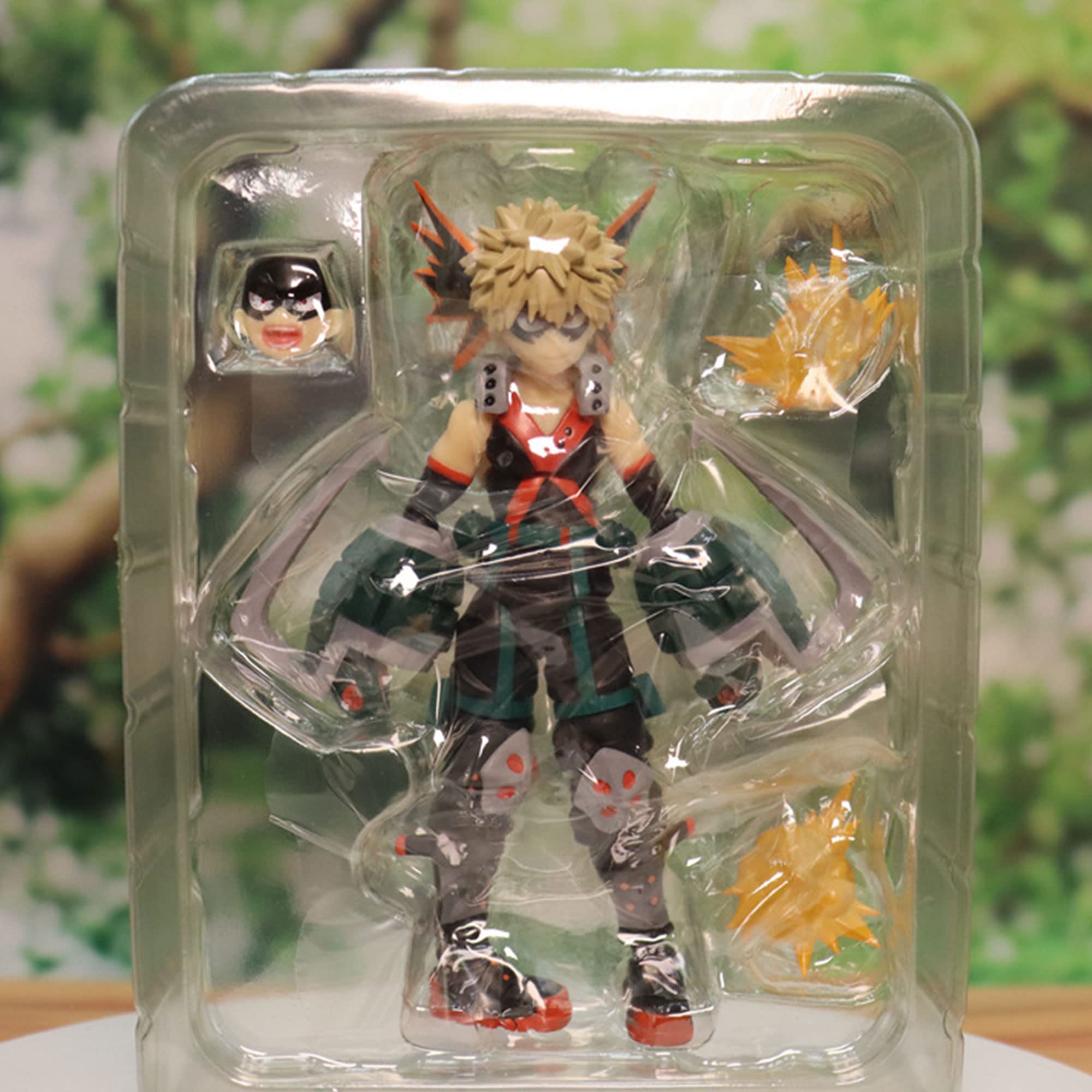 Zhongkaihua MHA - Figura de acción Bakugo Katsuki con accesorios, adorno de escritorio, modelo Bakugo Katsuki, figura movible articulada, cara intercambiable, figura de anime, coleccionables