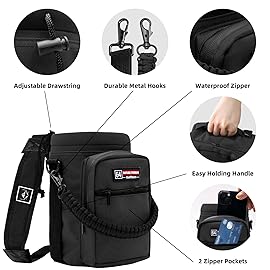 NATURE PIONEOR Water Bottle Holder with Adjustable Strap - Half/One Gallon (64/128oz) Insulated Water Bottle Sling Carrier with Phone Pocket & Paracord Handle, Outdoor Camping, Hiking, Gym