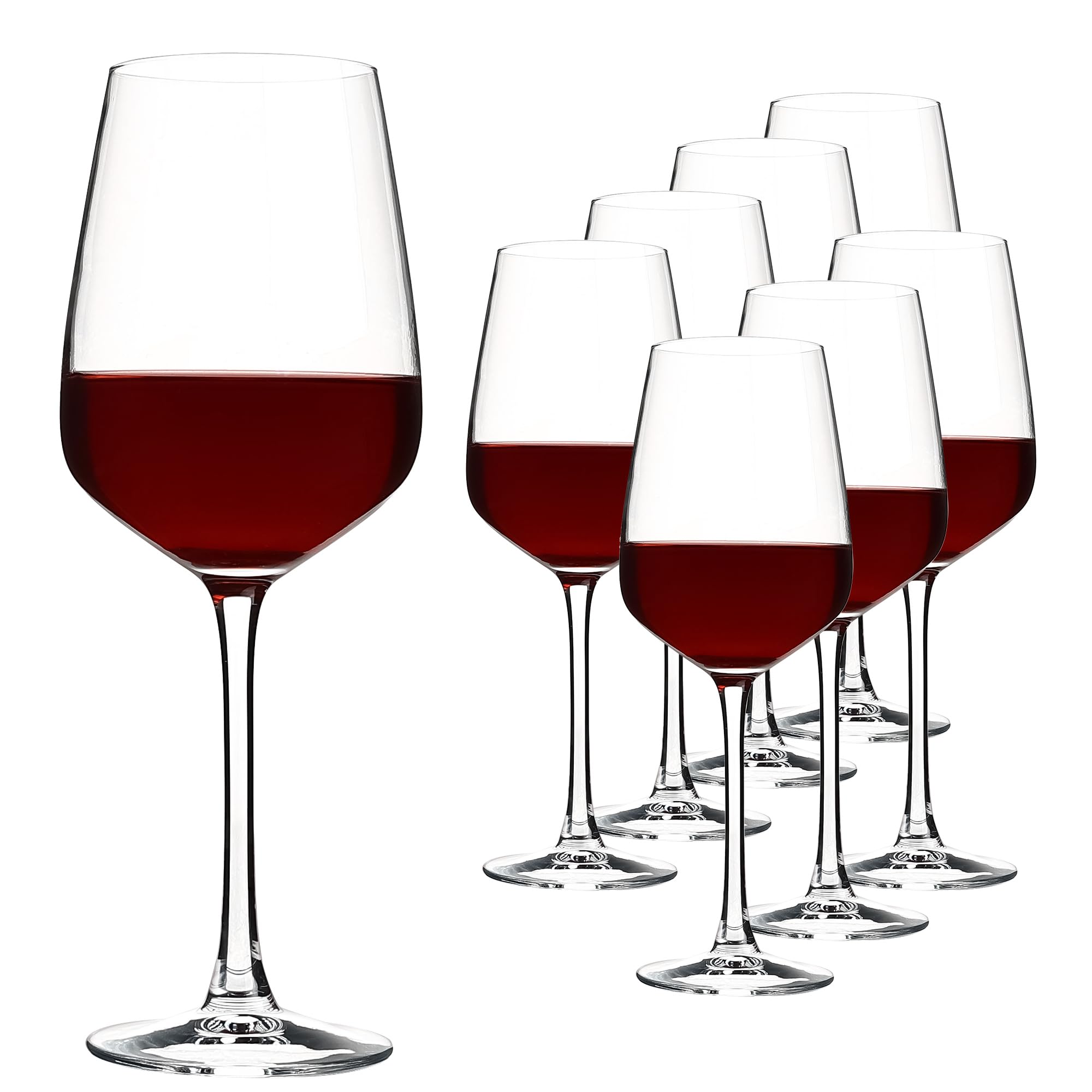 yangnay 8 pack wine glasses set, 15 oz classic red and white wine glasses with stem - elegant, dishwasher safe glassware for home, restaurant, party use