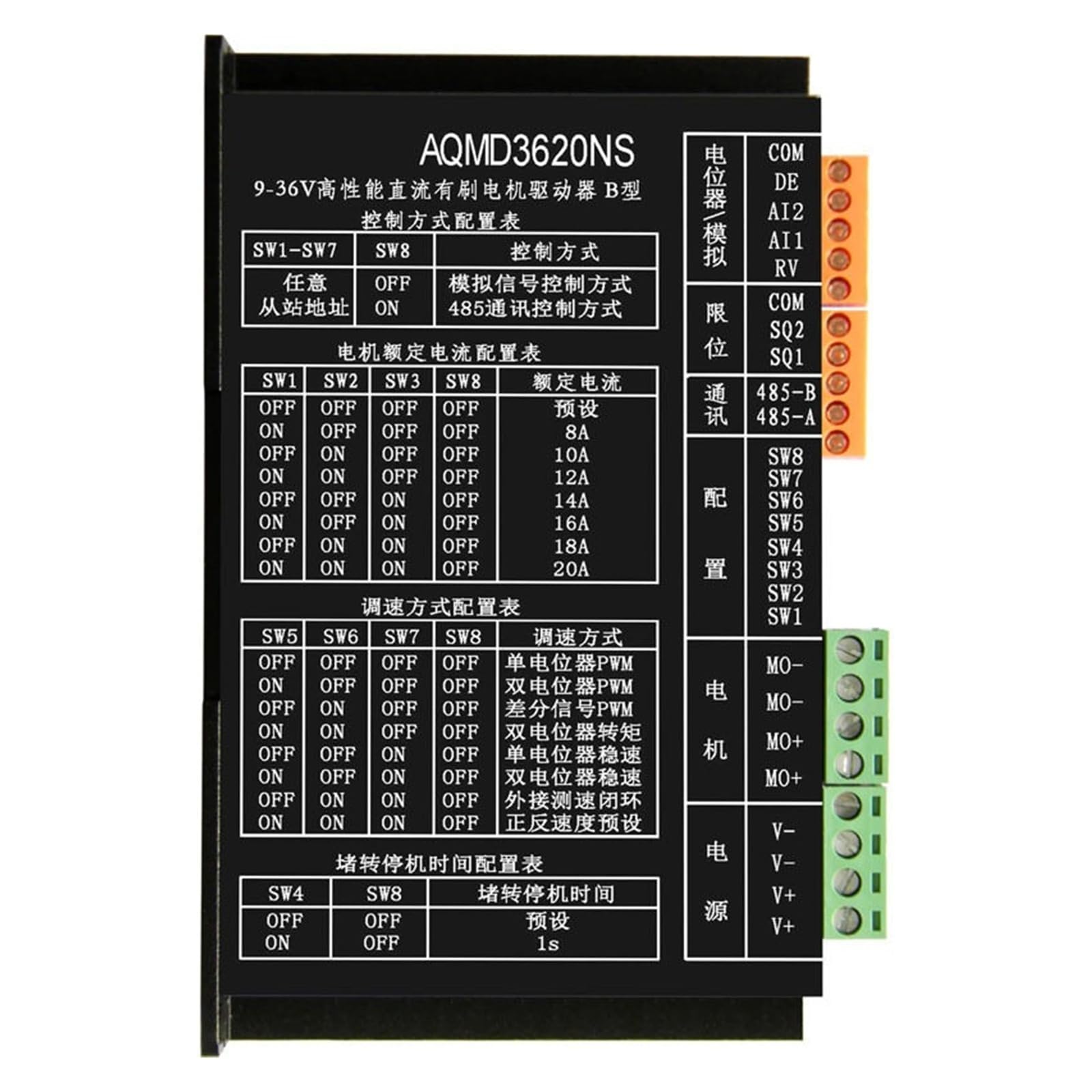 Controlador Paso a Paso Controlador de Motor con escobillas de CC AQMD3620NS