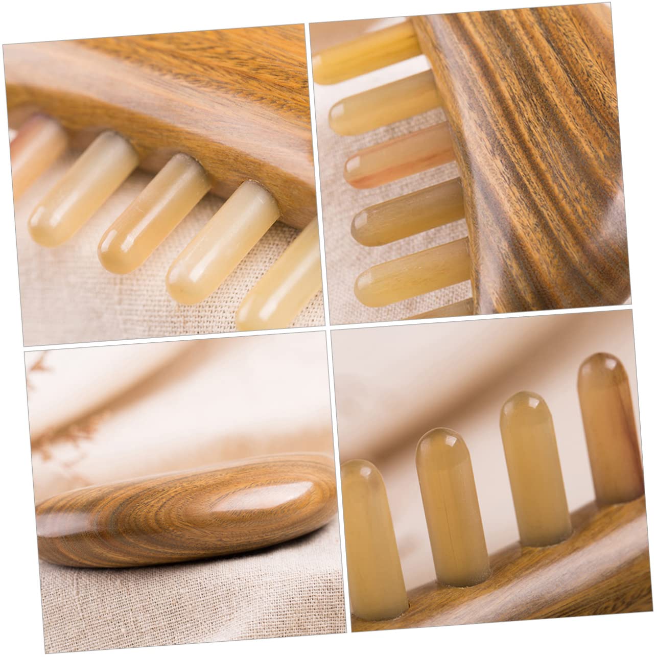 VALICLUD Peine de Peluquería de Cuerno, Ligero y Ergonómico, de Dientes Anchos para Alisar el Cabello, Adecuado para Viajar
