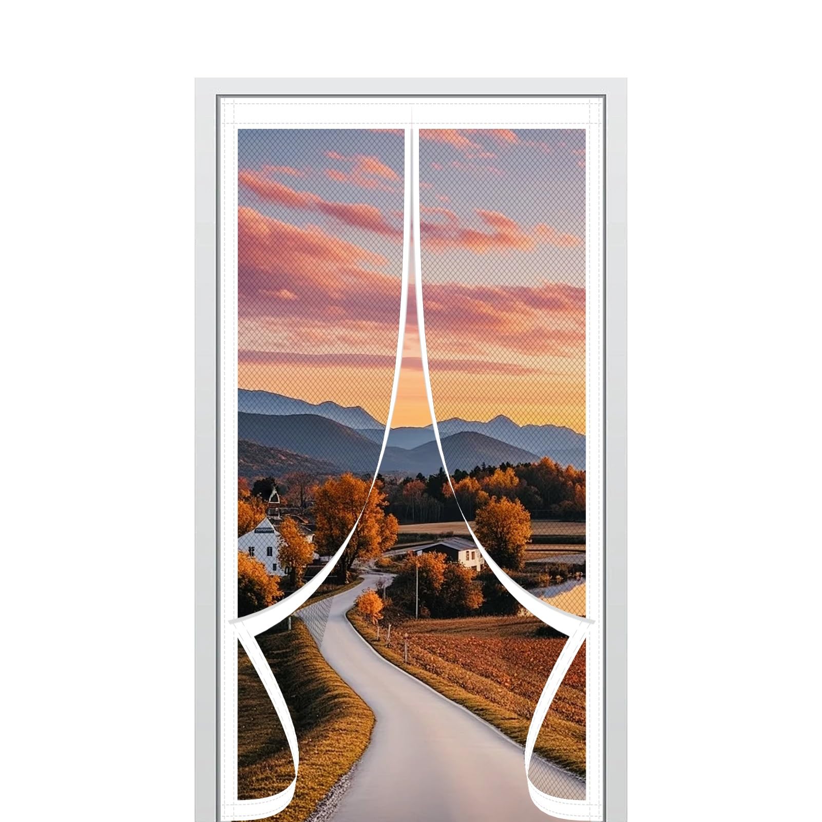 Magnetic Door Screen 173 x 205 cm Keep Bugs Out & Lets Fresh Air in Fly Screen for Doors No Without Drilling Suitable for Patio Doors Balcony Bedroom, White