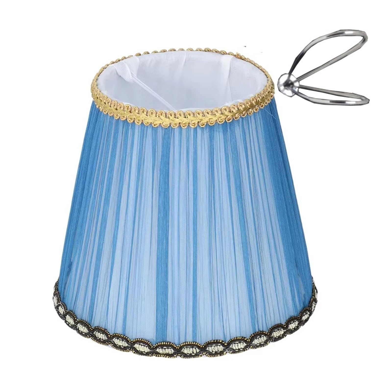 Luxemetals Blue Clip On Clip-On Cloth Lamp Shade For E14 Bulb(Blue Clip On)