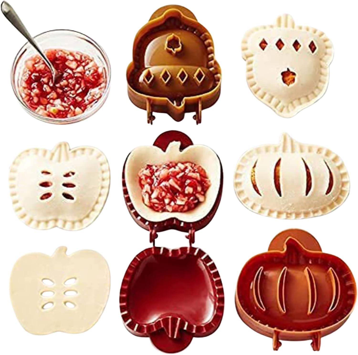 AntAntCryst Fall Hand Pie Molds Set of 3, Mini Pie Mold