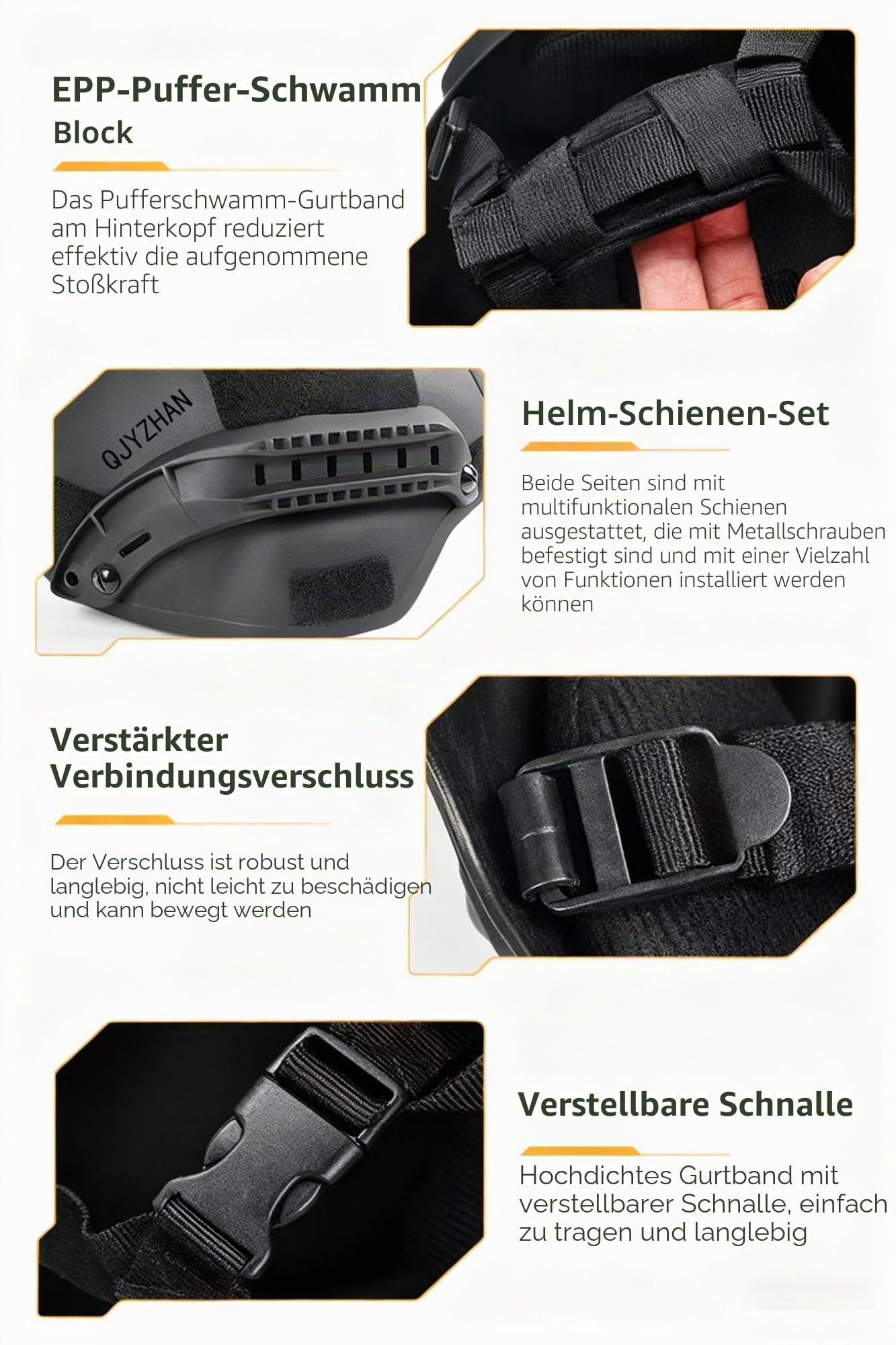 Airsoft Mich 2000 PJ Taktischer Helm mit NVG-Unterstützung und Seitenschienen, taktischer CS Combat Helm, Outdoor-Schutzausrüstung