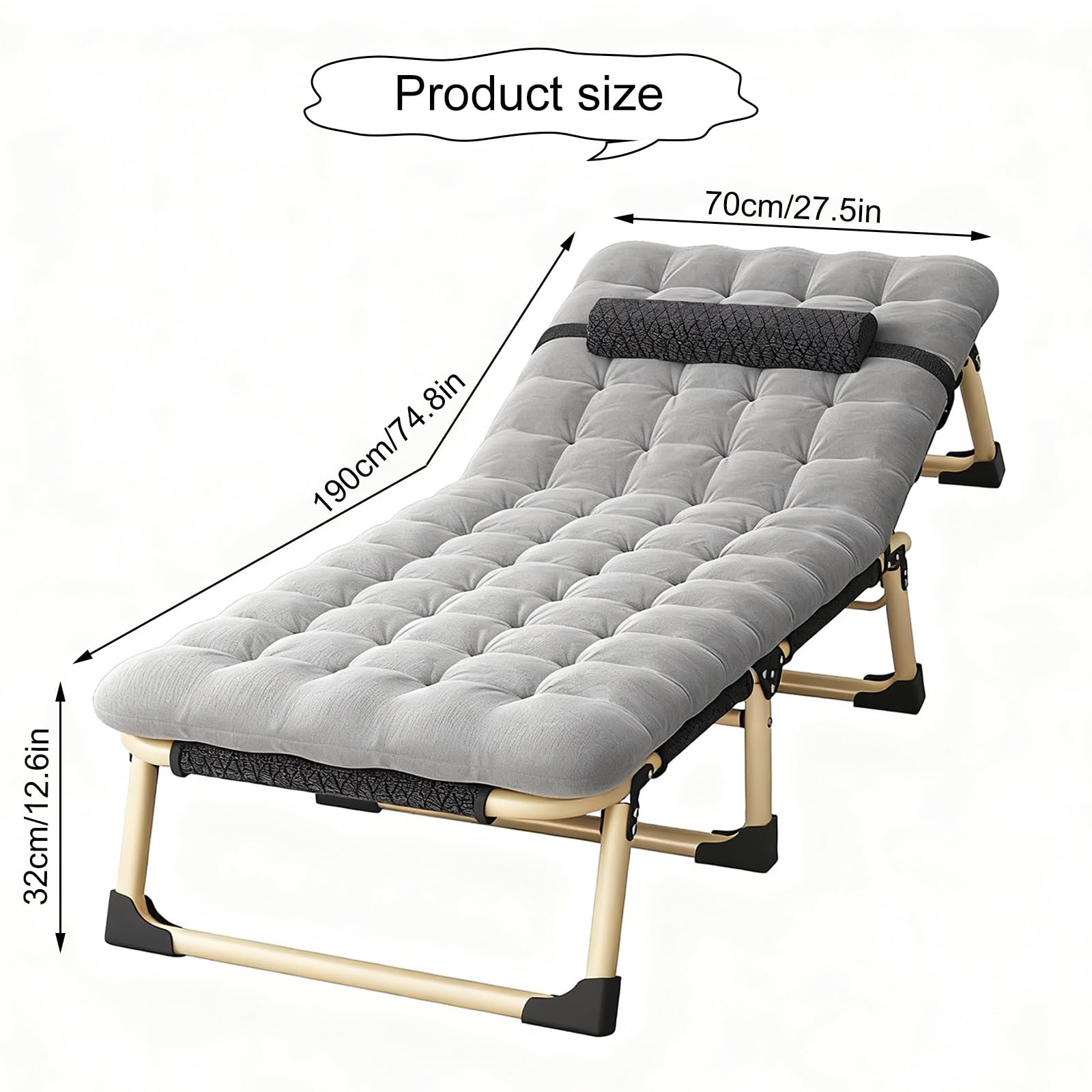 Letto a Scomparsa con Mobile Multifunzionale, Letto Pieghevole, Lettino Portatile e Leggero con Cuscino per Adulti, Nessuna Installazione Richiesta, per Viaggi All'aperto, Escursionismo