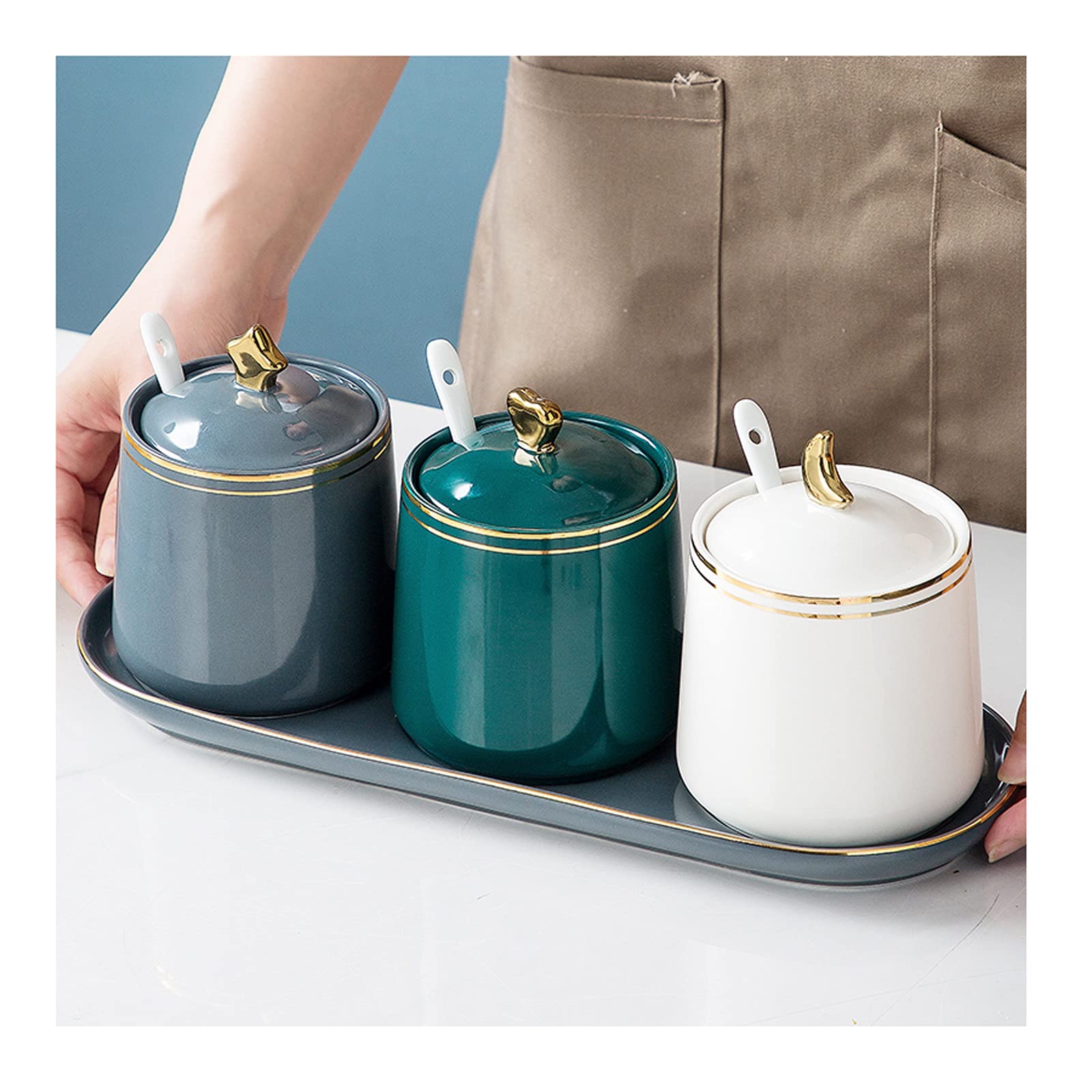 Amazon.com: CKKNILV Condiment Pots Ceramic Sugar Bowls