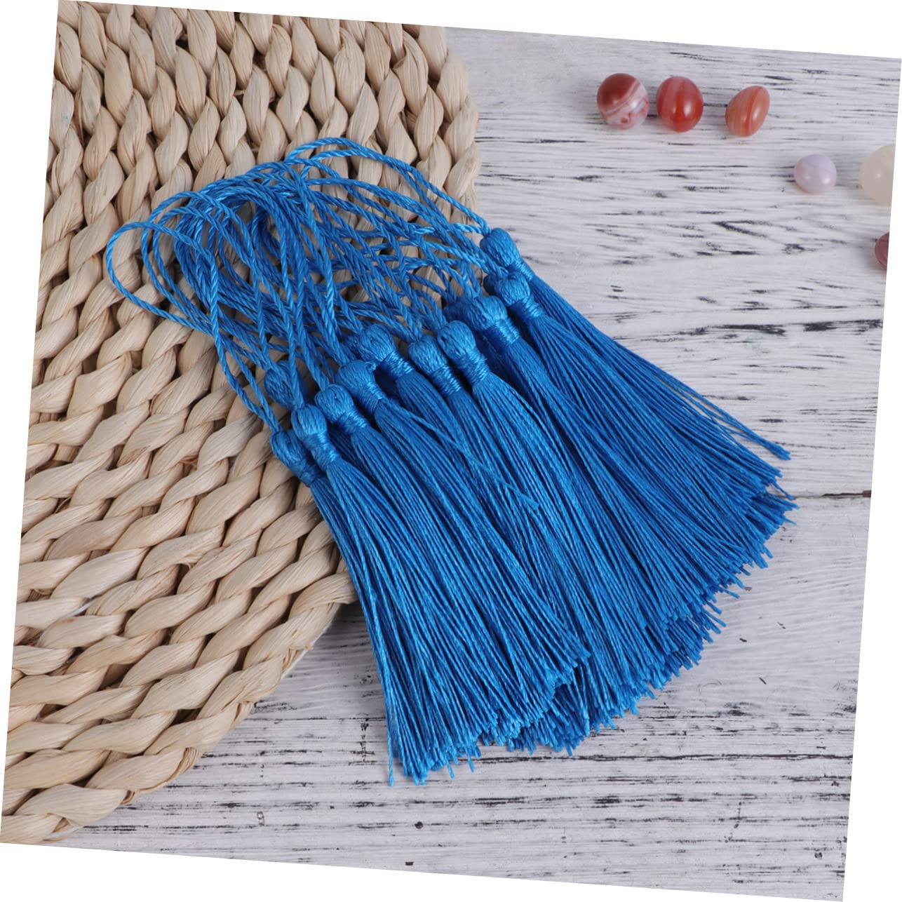 20 Borlas Pequeñas Azules de Poliéster para Manualidades