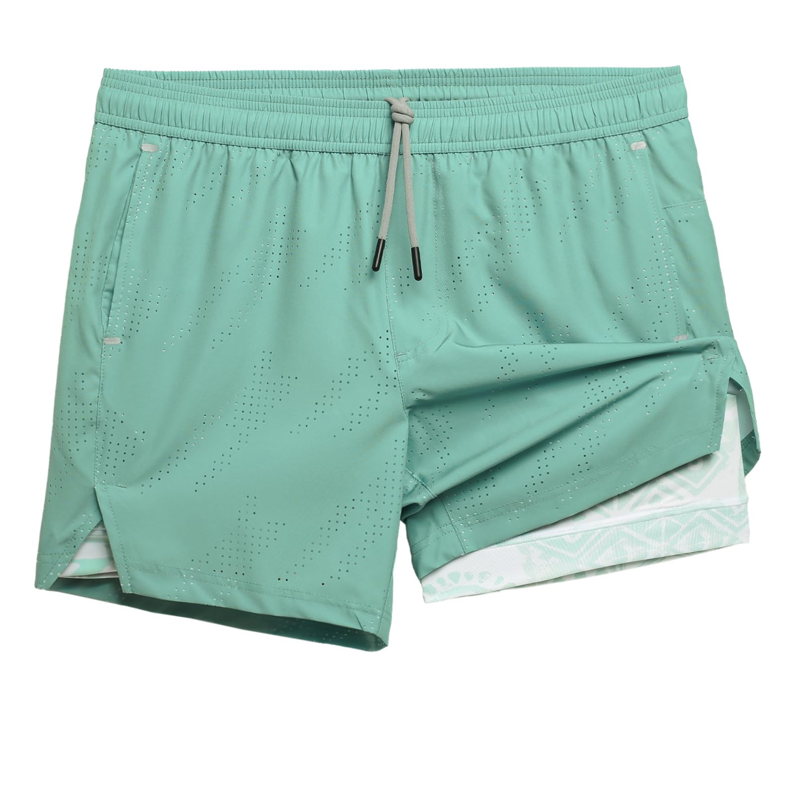 maamgic 2 in 1 Laufhose Herren Kurz mit Handytasche Schnell Trocknend Laufshorts mit Innenhose 4 Way Stretch Gym Shorts Sporthose für Running Fitness Workout Athletic