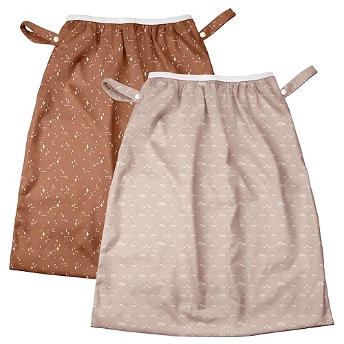 Mama Koala Revestimiento de cubo para pañales de tela, reutilizable y lavable, impermeable, con correa para cubos de pañales, paquete de 2 (P001)