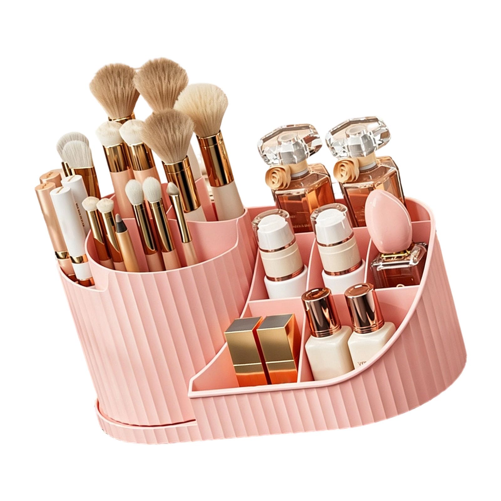 Buxuaaaa Fully Rotating Vanity Tray for Makeup Brushes and Daily Items Design Less Mess Small Cosmetic Shelf
