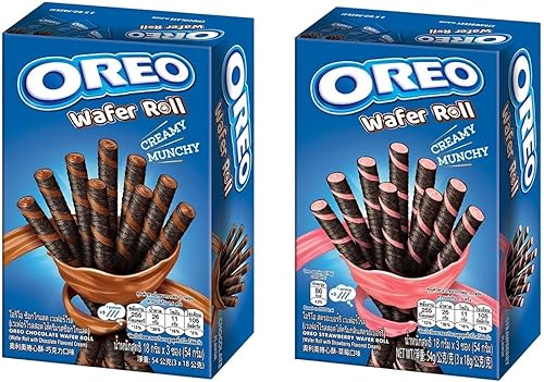 Miniatura 1 de GSS Oreo Wafer Roll Paquete variado (juego de 2)  Fresa (1.90 oz) - Chocolate (1.90 oz)
