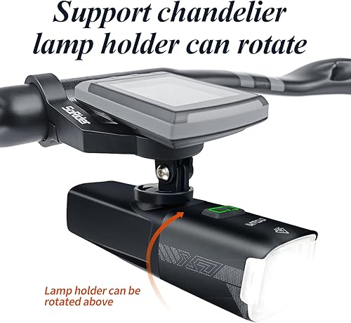 Miniatura 6 de CYCLAMI X7 Luz de bicicleta, faro USB para bicicleta de noche, 1000 lúmenes, luz delantera LED súper brillante, 4 modos y batería recargable de 2600