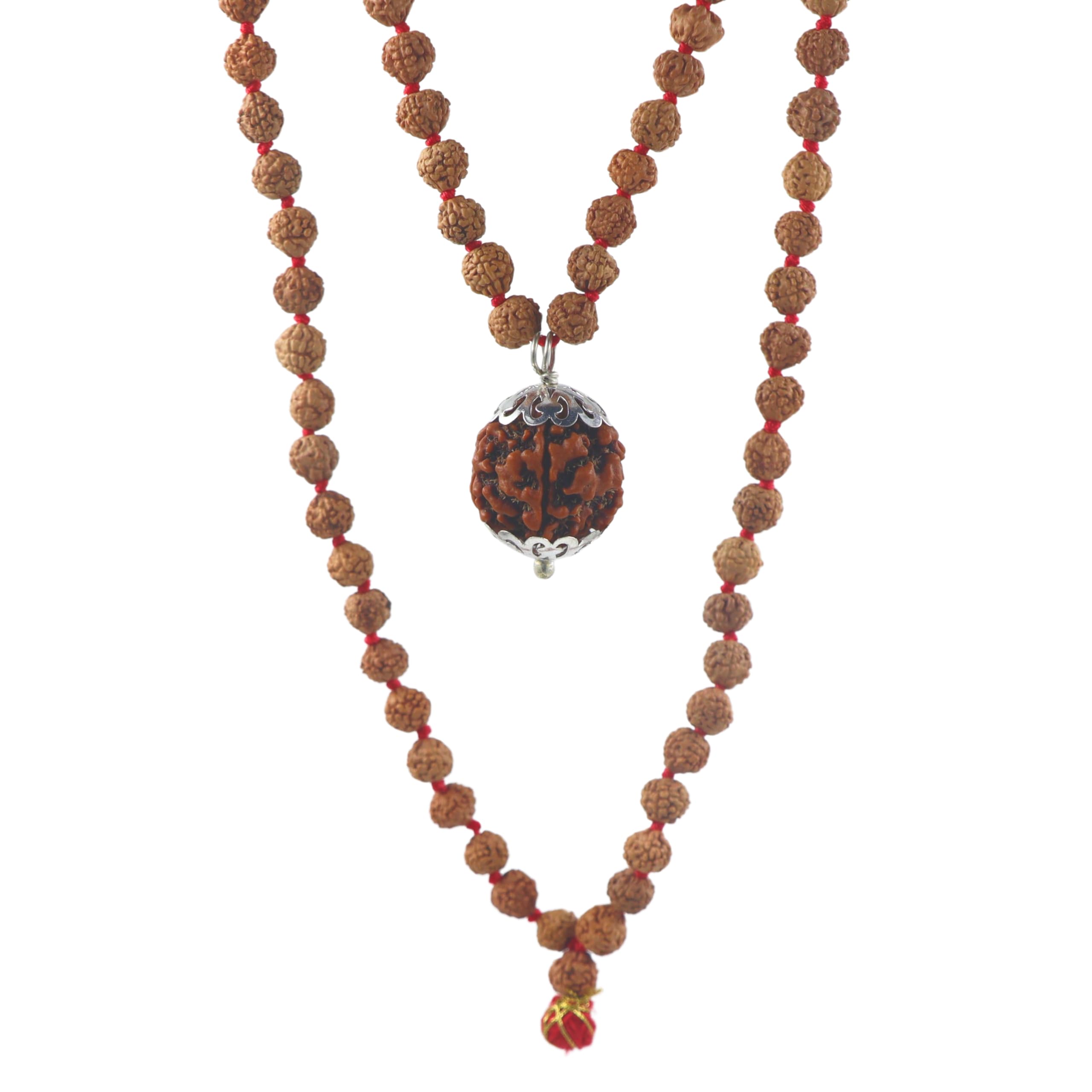 satat 7 Mukhi Rudraksha Original Certified Pendant | Encased in Pure Silver Cap | with 108+1 Beads Brown Mala (7mm) | Report by an ISO-Recognised Laboratory - RGL | For All Zodiac Signs & Gender-picture-35
