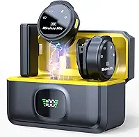 Microfone de lapela profissional sem fio com capa de carregamento, 2 mini microfones sem fio com cancelamento de ruído para Android/iPhone 15, 4 modos de captação, vida útil da bateria 60H,