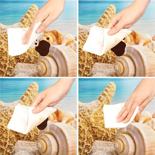 Miniatura 3 de Mantel Redondo con Elástico para Mesa de Playa, Diseño de Estrella de Mar, Cubierta de Mesa Circular, Impermeable, Lavable, de Poliéster, Pequeñas