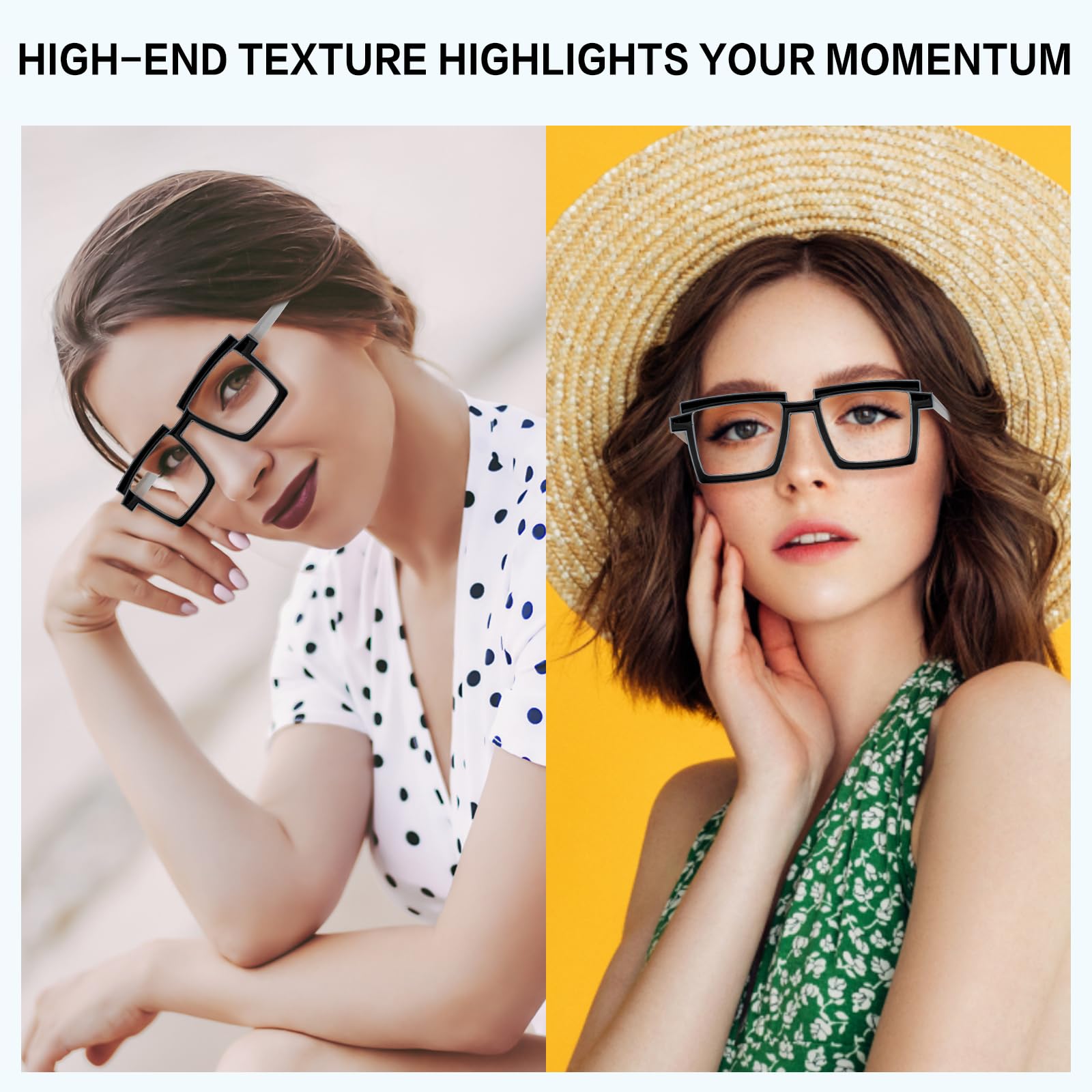 PEYEOISD Fashion Square Cartoon Reading Glasses 2.0 for Women Funny Designer Anti Blue Light Readers, Cute Anti Eyestrain Eyewear - Image 4