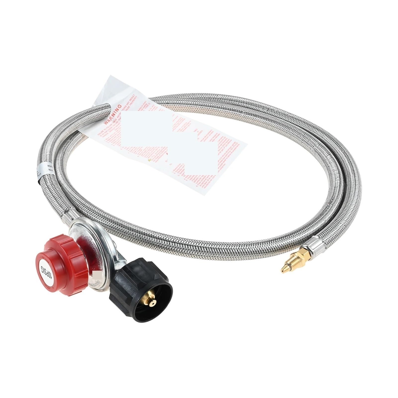 Regulator wysokiego ciśnienia propanu 5FT 0-10 PSI z wężem i złączem męskim 1/8" do palników propanowych, palenisk kuchenek zewnętrznych