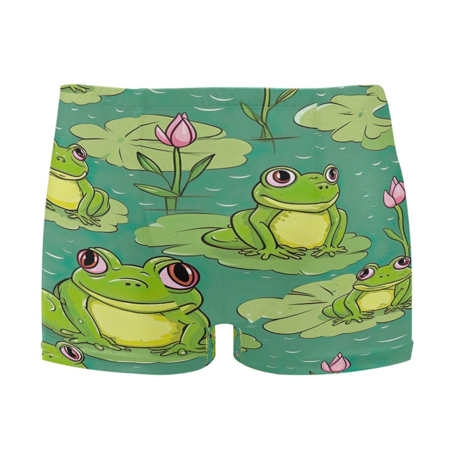 UMIRIKO Mens Swim Trunks Funny Frog Lotus Square Leg Swimwear Bathing Suits Swimsuit for Men XL 202a2114