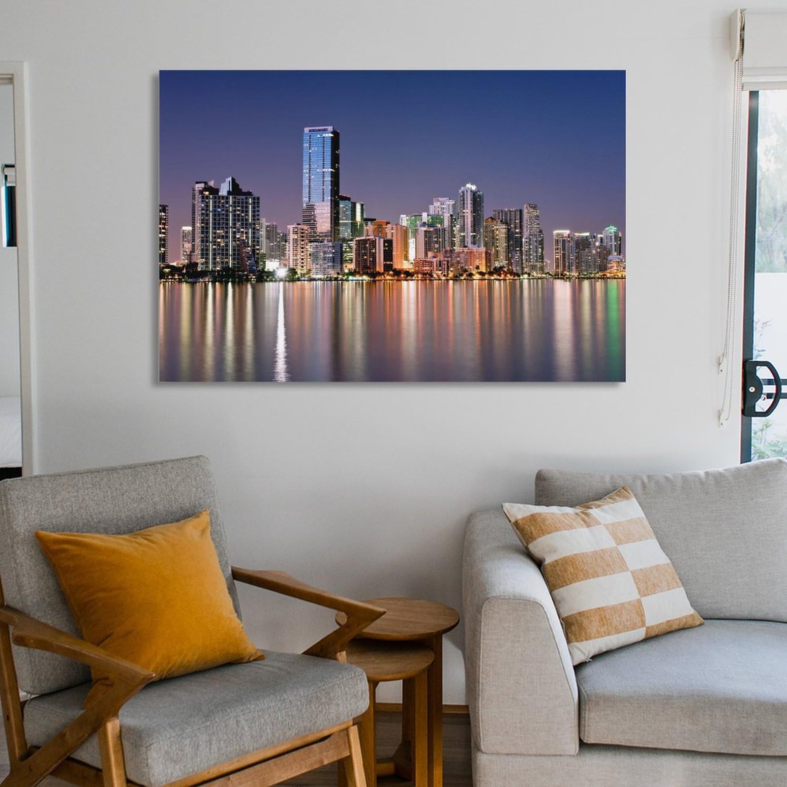 Amazon.co.jp: 絵画 大阪市夜景の映り込みインテリア 絵画