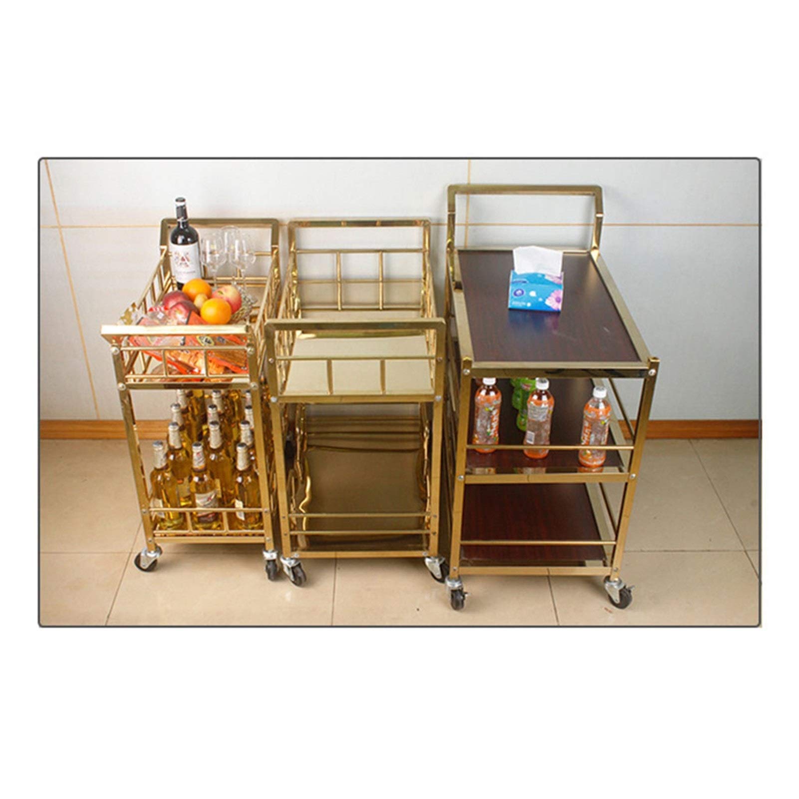 Amazon｜バーカート バーカート、ゴールド、サービングカート