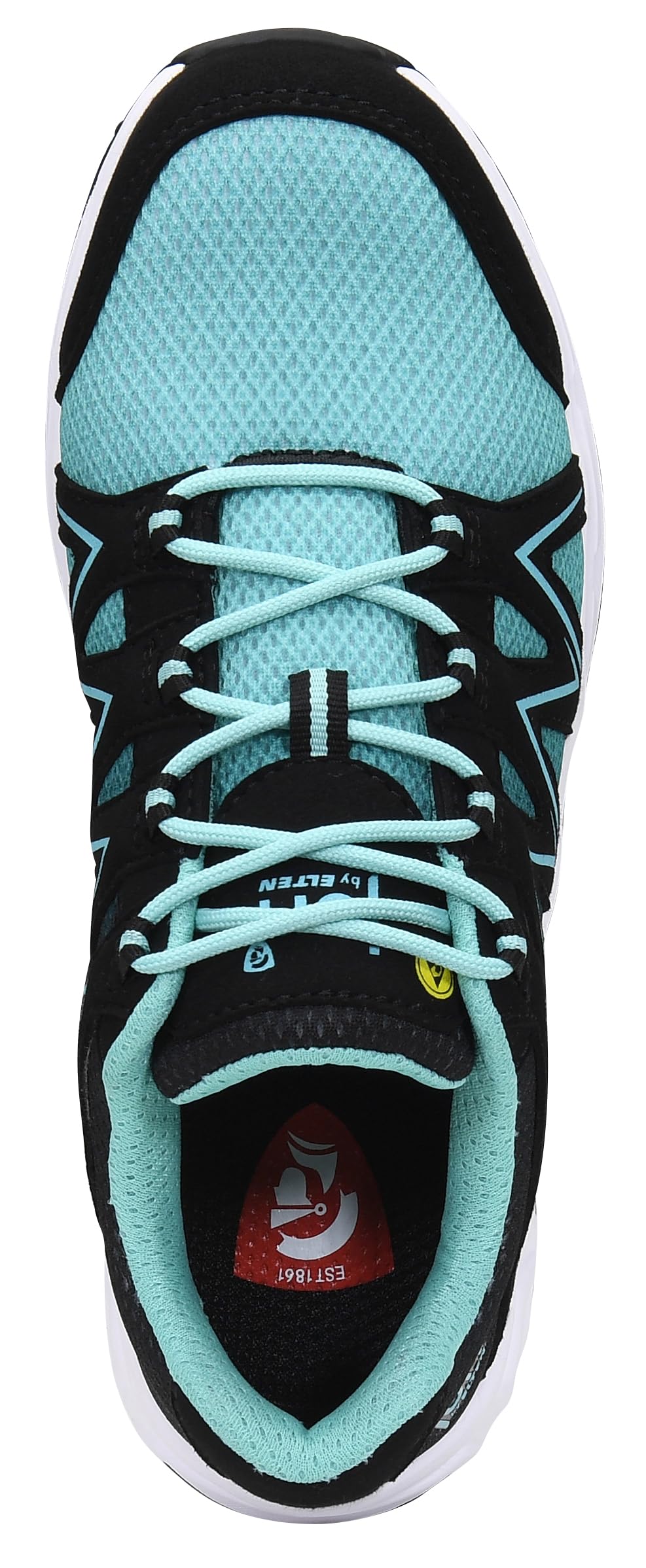 Jori Jo_Speedy Black-Aqua Low ESD S1P, scarpe antinfortunistiche da donna, in tessuto, con tappo in plastica (più leggero della punta in acciaio), leggere, sportive, nero/turchese