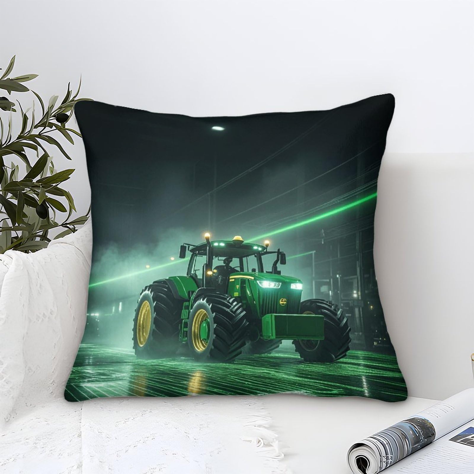 LILIlaobiao FT Tractor Series Cushion Cover 50x50cm, Johndeer Decorative Throw Pillow Case Microfiber