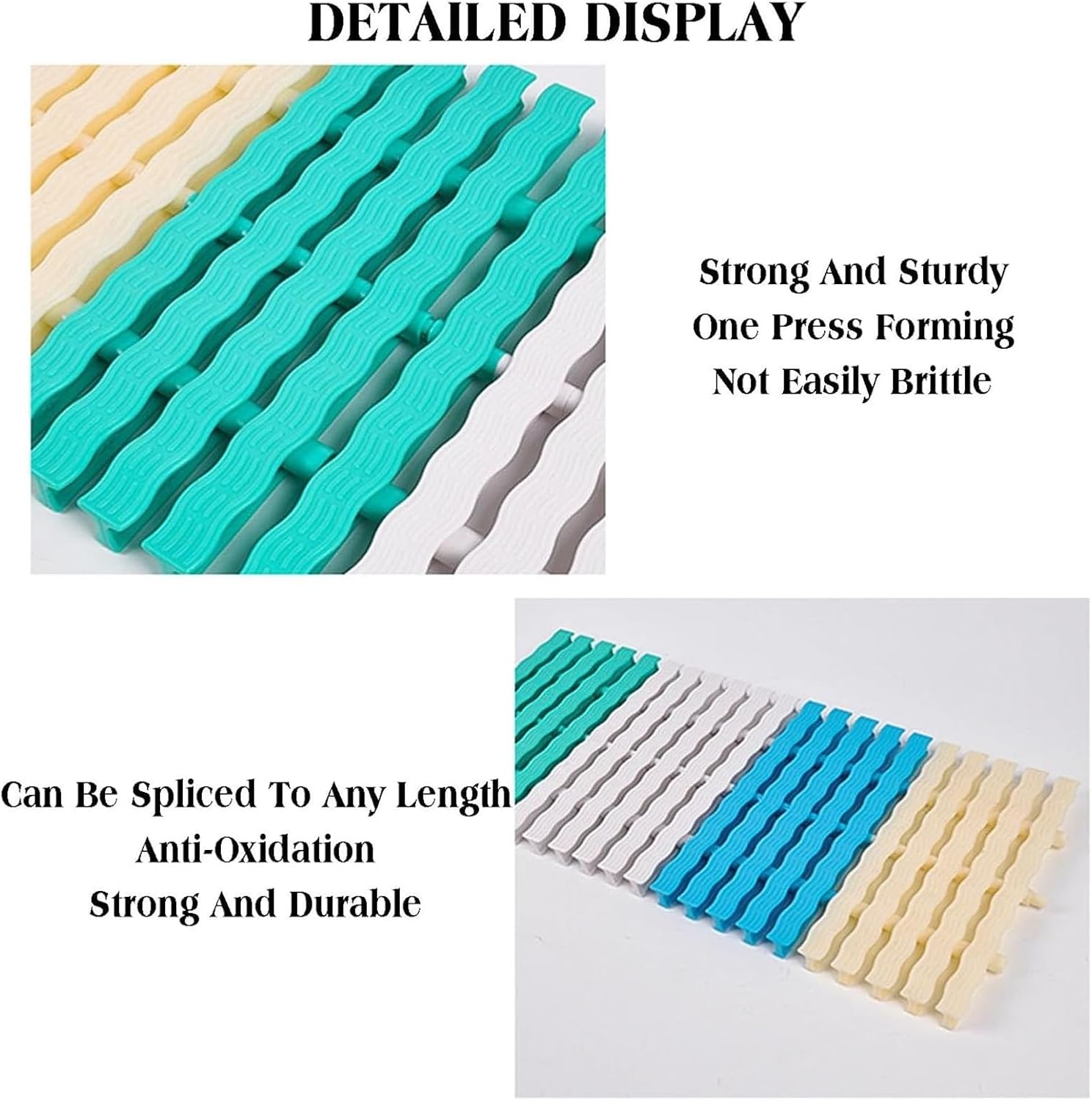 Swimming Pool Grating, Drainage Grate Three Interface Drainage,Splicable Road Gutter Grille,Colors Can Be Customized,for Walkways(25x 100cm,4 Pieces)