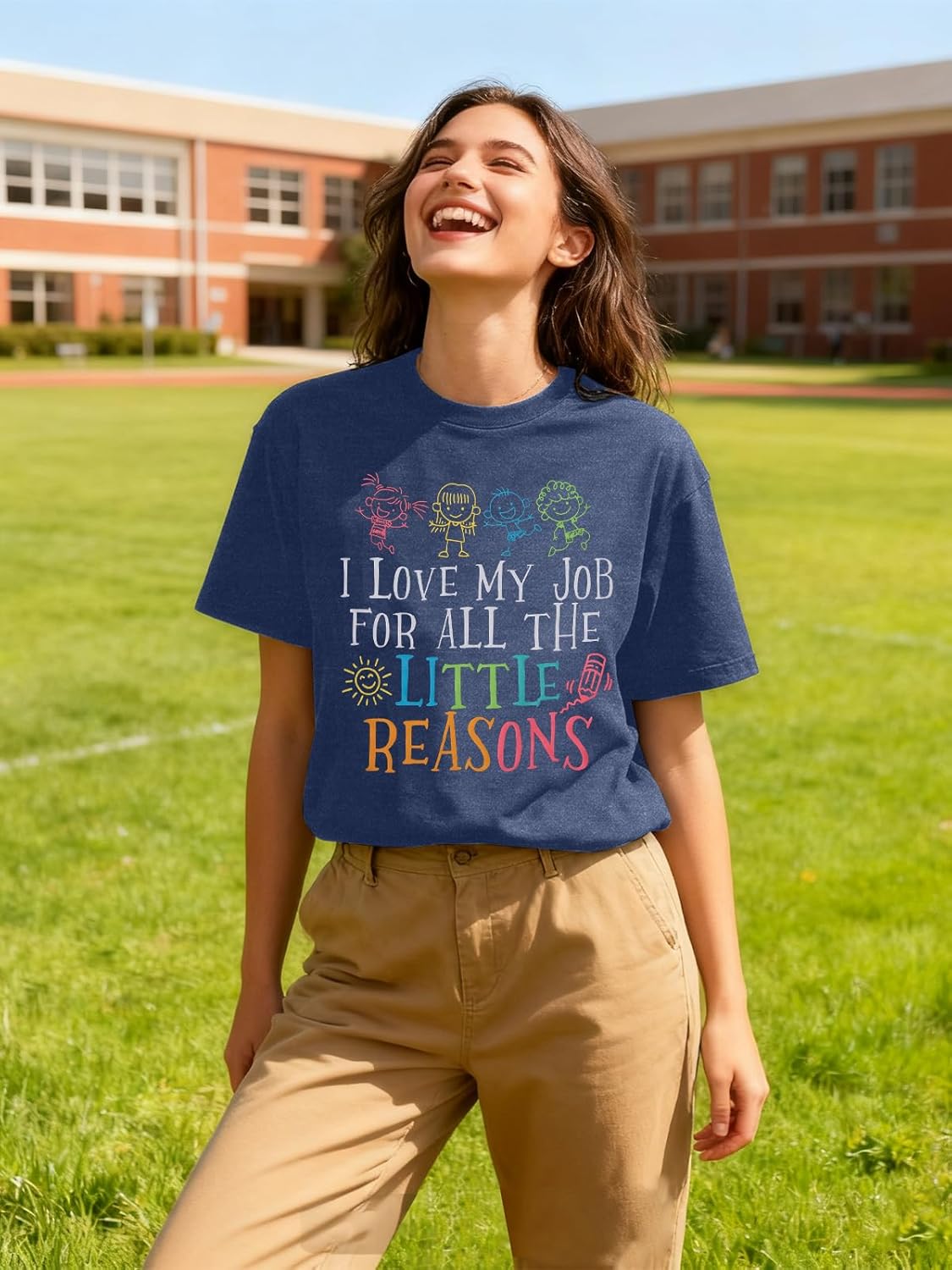 MOUSYA Teacher Shirts Women Preschool Teacher Shirt I Love My Job for All The Little Reasons Tee Funny Teaching Tops - Image 8