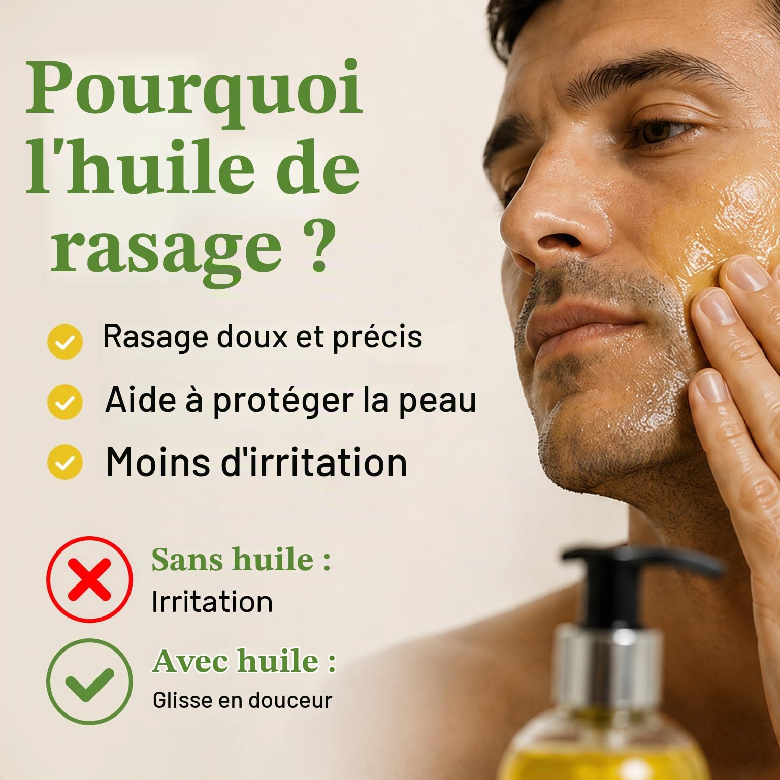 Huile de rasage naturelle Arbre à thé Bergamote & Citron vert 250 ml