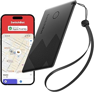 SwitchBot Wallet Finder Card, Bluetooth Tracker, Item Locator Key Finder for Keys, Phones, Luggage, Works with Apple Find ...